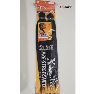 10-PACK African X-pression Xpression 48" 100% Synthetic Braiding Hair Color 1