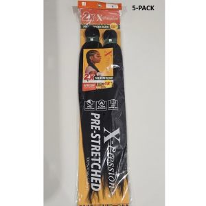 5-PACK African X-pression Xpression 48" 100% Synthetic Braiding Hair Color 1