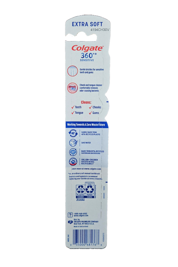 3-PACK Colgate 360 Sensitive Extra Soft Toothbrush - Image 2