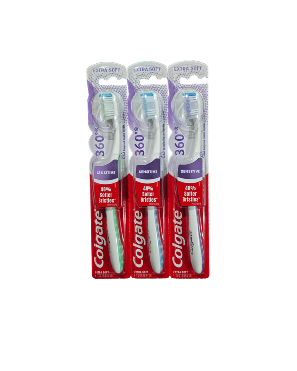 3-PACK Colgate 360 Sensitive Extra Soft Toothbrush - Image 3
