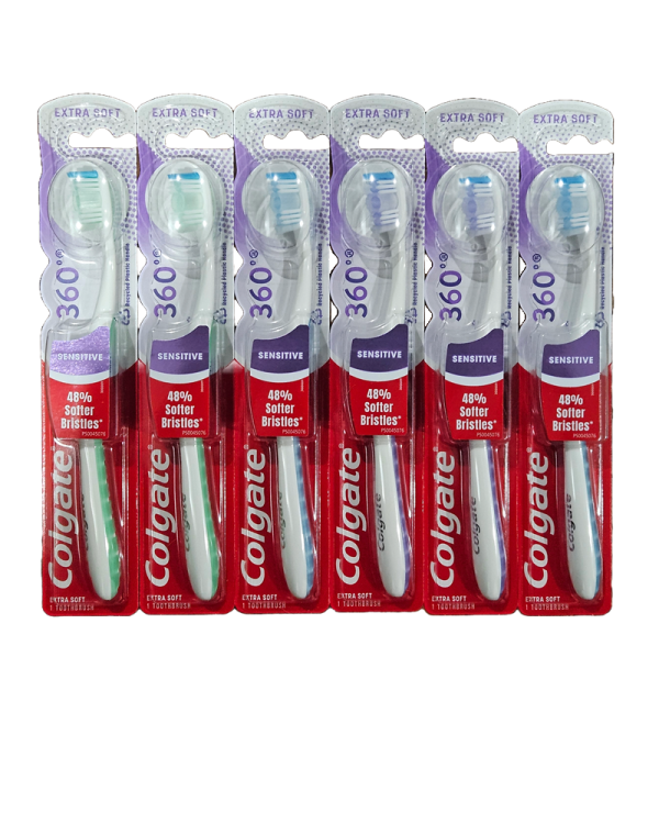6-PACK Colgate 360 Sensitive Extra Soft Toothbrush