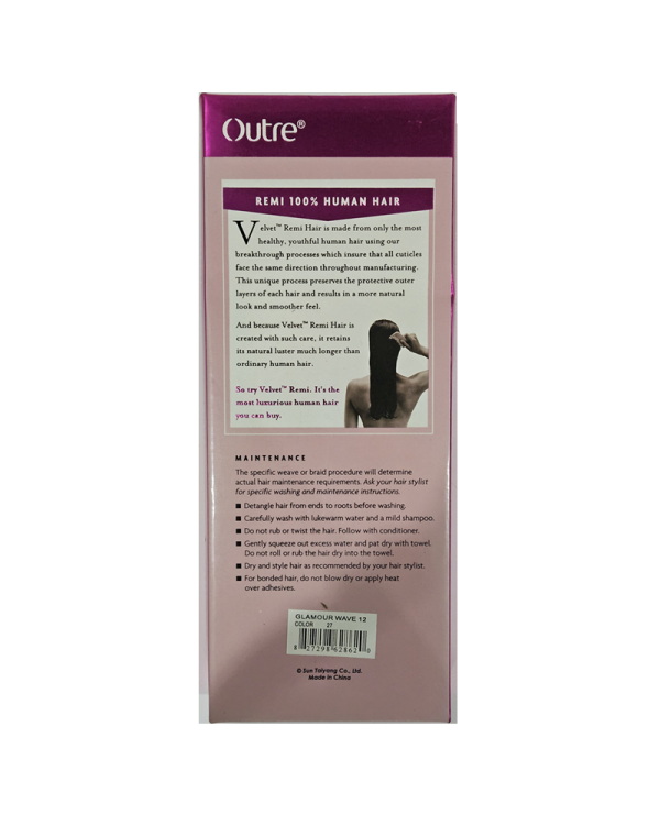 Outre Velvet Remi 12" 100% Human Hair Glamour Wave 12 Color 27 - Image 3