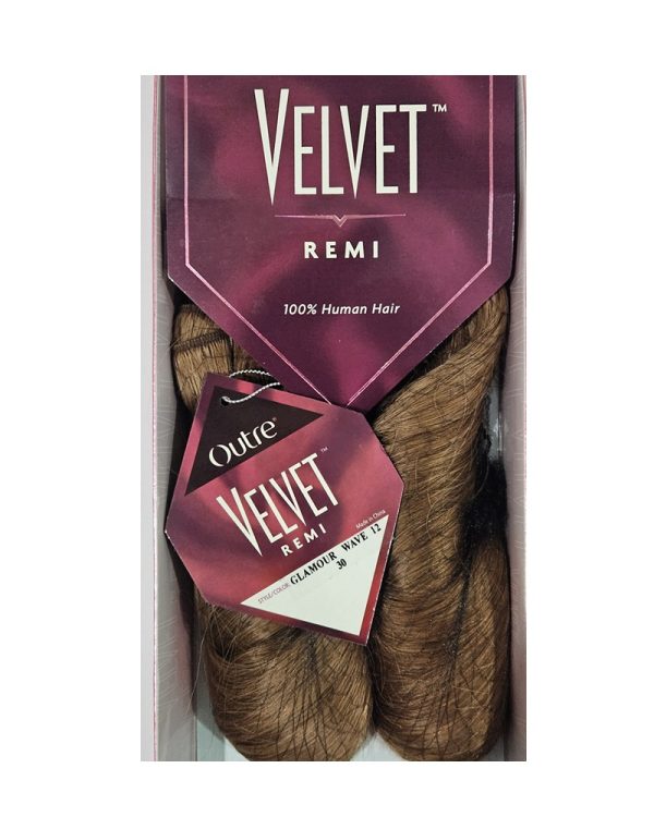 Outre Velvet Remi 12" 100% Human Hair Glamour Wave 12 Color 30 - Image 3