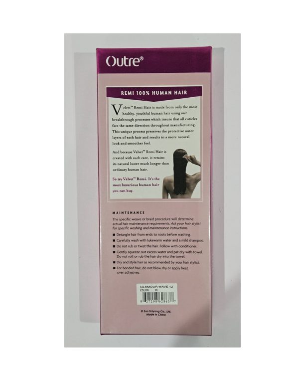 Outre Velvet Remi 12" 100% Human Hair Glamour Wave 12 Color 30 - Image 2