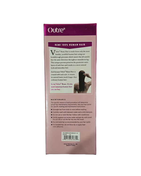 Outre Velvet Remi 12" 100% Human Hair Glamour Wave 12 Color 33 - Image 3