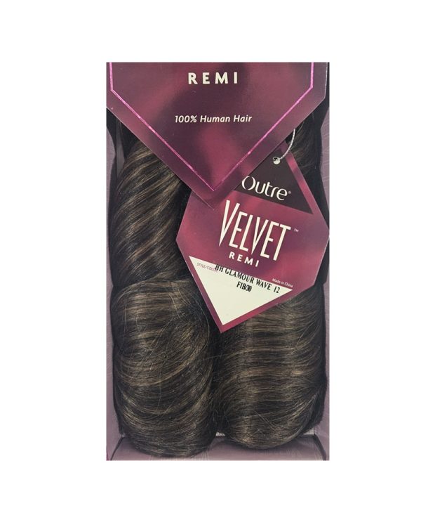 Outre Velvet Remi 12" 100% Human Hair Glamour Wave 12 Color F1B/30 - Image 2