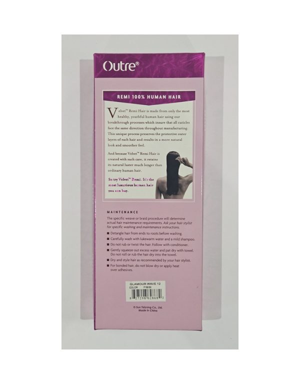Outre Velvet Remi 12" 100% Human Hair Glamour Wave 12 Color F1B/30 - Image 3