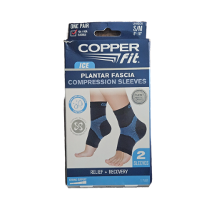 1-PAIR CopperFit ICE Plantar Fascia Compression Sleeves Relief + Recovery