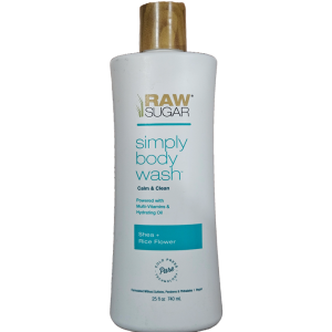 Raw Sugar Simply Body Wash Shea Rice Flower 25oz For Sensitive Skin